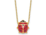 14K Yellow Gold Ladybug Necklace with 17 inch Chain